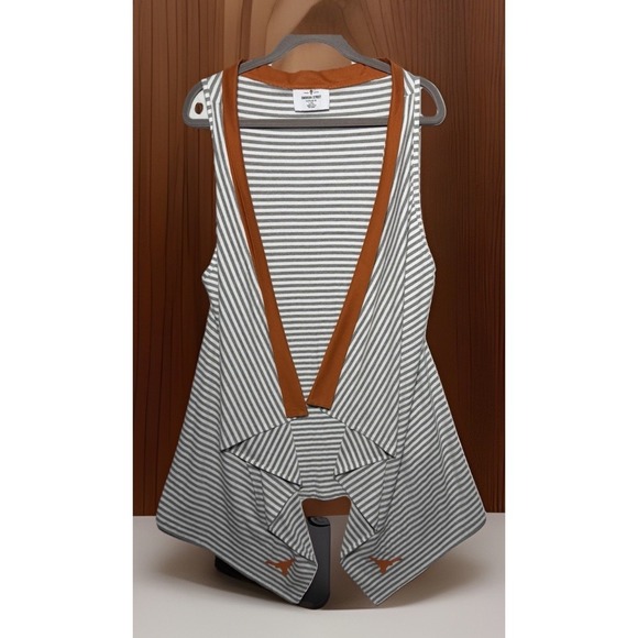 Emerson Street Jackets & Blazers - University of Texas Longhorns Orange Geometric Print Sleeveless Duster Vest L XL